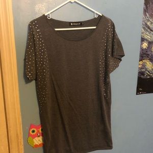 Allegra K Sequined Tunic Shirt